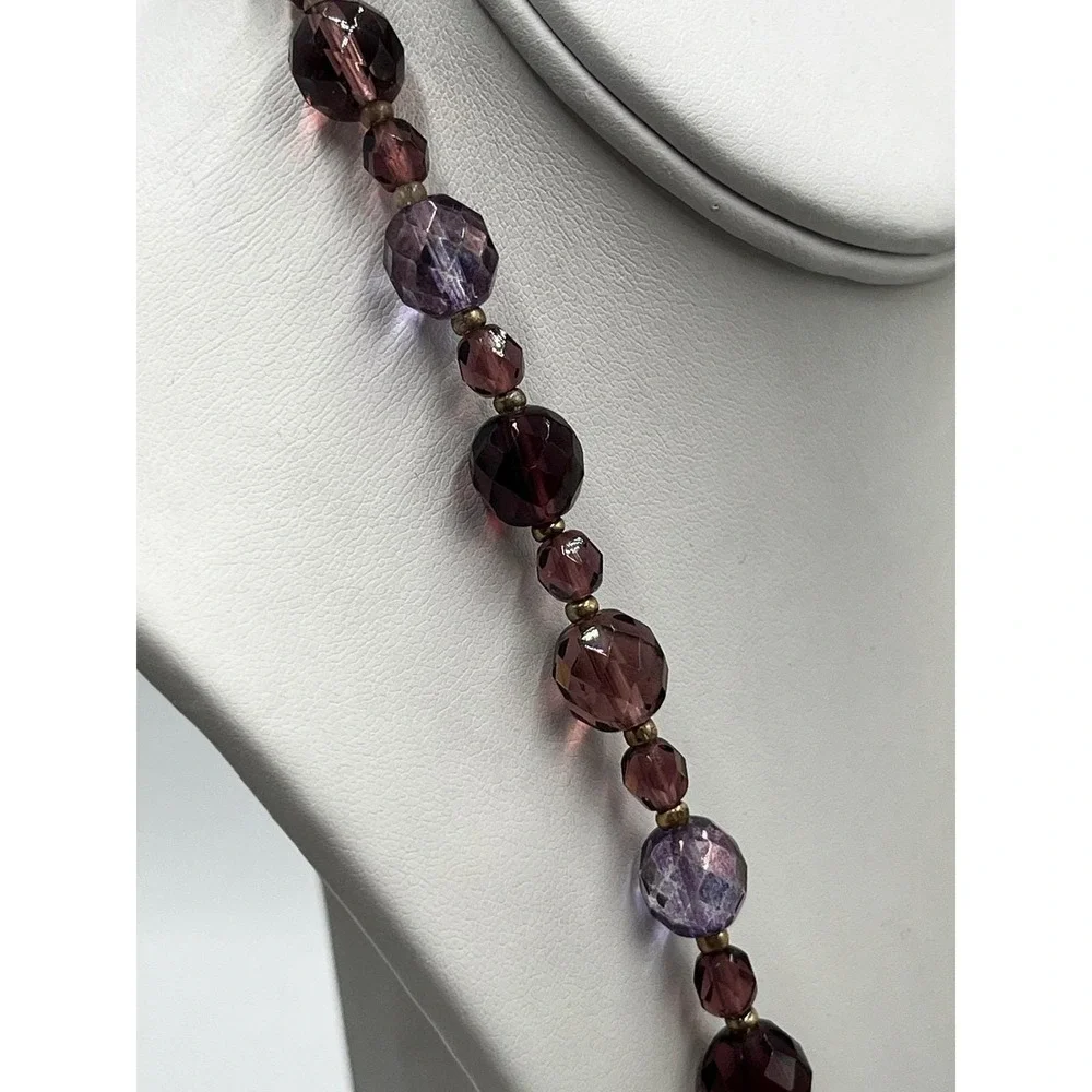 Joan Rivers Purple Aurora Borealis Faceted‎ Crystal Beaded 32